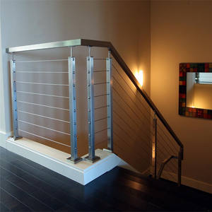 <span class=keywords><strong>Garde</strong></span>-corps pour câbles d'escalier Poteaux métalliques antidérapants Câbles en acier inoxydable <span class=keywords><strong>Garde</strong></span> de sécurité pour escaliers intérieurs Entretien facile - Product Image 2