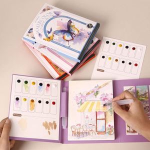 Libro de Dibujo Plegable de Tres Páginas con Notas Adhesivas, para Colorear con Gouache y Acuarela, Portátil, Antiestrés, para Adultos, Impresión Personalizada - Product Image 1