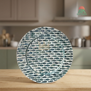 Ramadan Classic Design Mother of Pearl Inlay Plate for Chocolate and Biscuit Display MOP Plate with Fish Shaped - Product Image 3