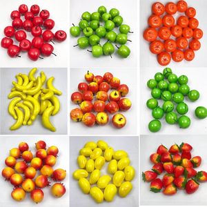 Mini <span class=keywords><strong>faux</strong></span> fruits nourriture artificielle jouet de cuisine pour Halloween noël décoration de fête à la maison avec pomme poire pêche <span class=keywords><strong>fraise</strong></span> - Product Image 3