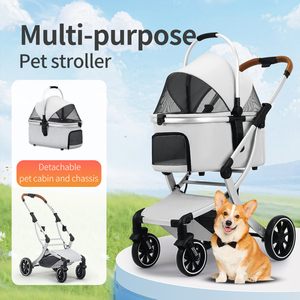 Passeggino <span class=keywords><strong>per</strong></span> <span class=keywords><strong>Cani</strong></span> Regolabile, Leggero e Pieghevole, Trasportino Comodo e Impermeabile a 4 Ruote <span class=keywords><strong>per</strong></span> <span class=keywords><strong>Cani</strong></span> e Gatti - Product Image 1