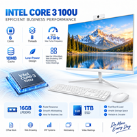 PC Tout-en-un IA 23,8 pouces blanc Intel Core i3-100U, 16 Go de RAM, 1 To SSD, caméra magnétique détachable 5MP, SKD CKD, OEM ODM d'usine