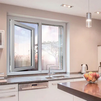 Fenêtre à baie moderne américaine en acier inoxydable et aluminium avec double vitrage trempé transparent, certifiée Energy Star