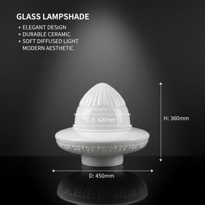 Abajur de Vidro Opalino Branco Marfim Feito à Mão Sob Encomenda para Luminária Externa Estilo Chinês Mediterrâneo - Product Image 2