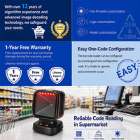 Lecteur de codes-barres omnidirectionnel USB haute vitesse YUANAIDC 1D/2D QR Code, 400 lectures/secondes, capteur CMOS pour POS et commerce de détail
