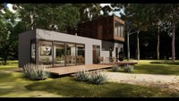 Maison modulaire moderne à 2 étages avec terrasse sur le toit