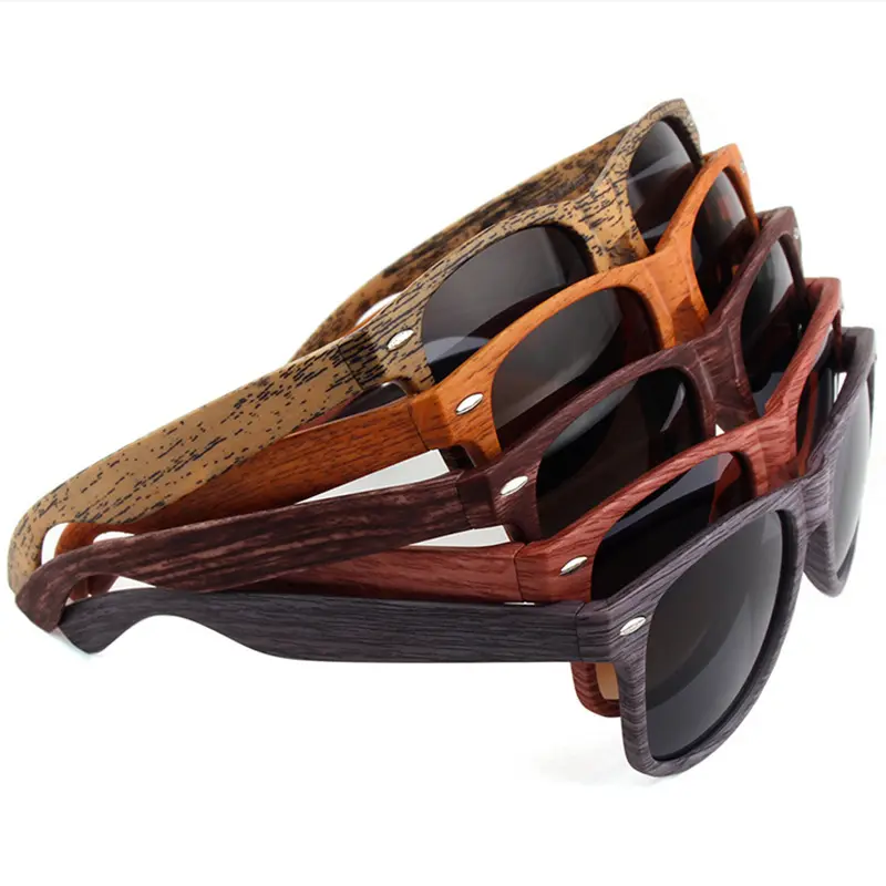 2023 retro faux wood grain fashion lentes de sol dama gafas personality rivet designer promozione occhiali da sole fornitore di occhiali da sole