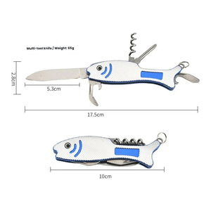 มีดพับอเนกประสงค์สแตนเลสแบบพกพา ดีไซน์หัวปลาสุดสร้างสรรค์ เหมาะสำหรับใช้งานกลางแจ้ง - Product Image 3