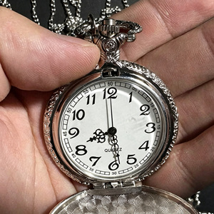 El Mejor Regalo, Reloj de Bolsillo de Aleación de Dos Tonos Dorado, Joyería Minimalista, Movimiento de Cuarzo Digital, Reloj de Bolsillo Redondo - Product Image 4