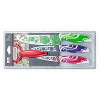 HSK Cuisine Chine Ling Feng Meilleur Éplucheur Manche Creux Mainland couteau d'office couteau de chef éplucheur en céramique ensemble avec bloc en plastique