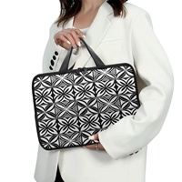 Sac pour ordinateur portable en cuir PU personnalisé avec impression hawaïenne, nouveaux matériaux, vente en gros, impression à la demande, sac d'ordinateur de haute qualité