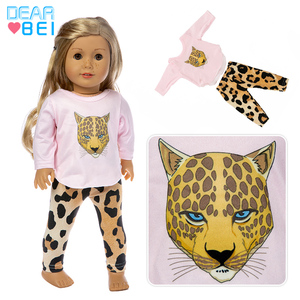 Pigiama Rosa Leopardato per Bambole da 18 Pollici e Bambole Born Doll da 43 Cm Dearbei Q-519 Accessori Giocattolo per Bambine - Product Image 1