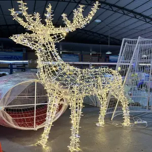 Hot sale animal sculpture Christmas decoration 3D led Motif deer light Outdoor Use