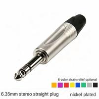 Steker Audio TRS OEM 6.35mm 1/4 Inch Berlapis Nikel 8 Warna untuk Headphone Mixer Amplifier Instrumen Perakitan Kabel Studio SINGO