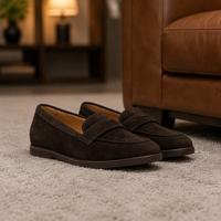 CHOOZII Vente en gros de mocassins pour enfants garçons en daim marron Chaussures pour enfants