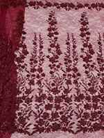 Tissu de luxe brodé de perles verticales florales en cristal, style Dubaï/Qatar, pour robes de mariée et de soirée de haute couture