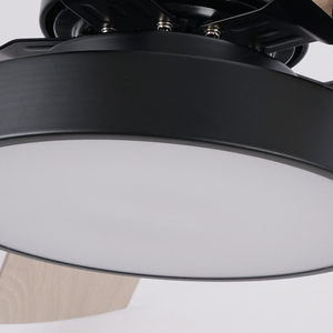 Style nordique moderne 52 pouces Smart LED ventilateur de plafond en métal noir avec télécommande 5 lames pour salle de bain utilisation usine en gros - Product Image 5