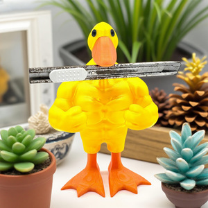 Muscular Duck Magnetic Statue 3D Printed <b>Key</b> Holder Garden Decoration Novelty Ornament - Product Image 1