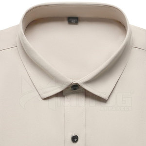 Chemises habillées de haute qualité pour hommes OEM sur mesure avec un motif uni tricoté en coton respirant meilleure vente pour le printemps - Product Image 5