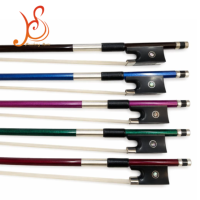 Archet de violon en fibre de carbone coloré 4/4 taille adulte, pour étudiant, avec crin de cheval, accessoire d'instrument de musique professionnel