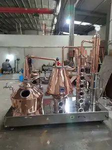 Personalizado 50l Uso Doméstico Alcohol Cobre Olla Todavía Destilación Brandy Whisky Destilería