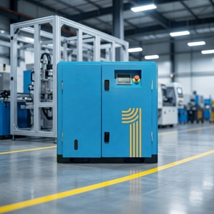 เครื่องอัดอากาศแบบสกรูอุตสาหกรรม Haiyu รุ่น Nxt-7.5v แบบติดตั้งถาวร หล่อลื่นด้วยน้ำมัน ระบายความร้อนด้วยอากาศ เงียบ ประสิทธิภาพสูง มอเตอร์แบบ PLC - Product Image 1