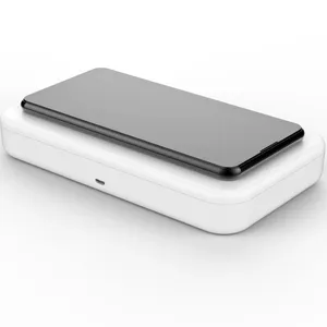 ゴールデンピンタッチキー簡単な操作UVC滅菌器サポートQI10W充電サポートほとんどのモデル白い携帯電話充電ボックス