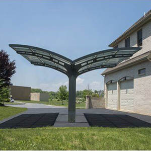 Pergola moderne en aluminium durable, <span class=keywords><strong>abri</strong></span> <span class=keywords><strong>de</strong></span> stationnement pour voiture <span class=keywords><strong>avec</strong></span> toit en polycarbonate imperméable et résistant aux UV pour garage extérieur - Product Image 1