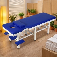 Lit de massage métallique multifonctionnel renforcé à six pieds, portable, pour hôpital