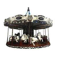 Parc d'attractions extérieur 12 places, manèges carrousel pour le divertissement des enfants, carrousel antique de haute qualité à vendre