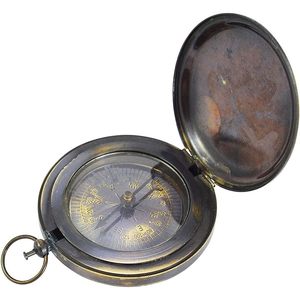 PARIJAT Handicraft 2.5\" Antique Brass Pocket <b>Compass</b> Best Gift Ideas for Directional Magnetic <b>Navigation</b> Push Button Camping - Product Image 4