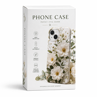 Boîte en carton blanc FBB 300 g/m² avec fond auto-scellant, impression numérique CMYK pour l'emballage de coques de téléphone