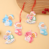 Vente en gros d'ornements en résine pour le premier Noël du bébé, personnalisés, pendentifs pour arbre de Noël, décoration de Noël, cadeau