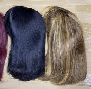 Peluca de cabello humano rubio miel con reflejos, estilo bob, hecha a máquina, sin encaje, para mujeres negras, a precio económico. - Product Image 5