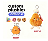 Porte-clés personnalisé en peluche en forme de cuisse de poulet, jouet en peluche doux pour cadeau promotionnel