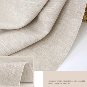 100% Hữu Cơ Dệt Vải Lanh Thoáng Khí Căng Đá Rửa Sạch Đồng Bằng Màu Sắc Cho Cô Gái Nhà Dệt May 190gsm Cho Quần Áo Bộ Đồ Giường - Product Image 1