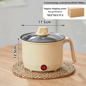 Olla Eléctrica Multifuncional para Cocina de Hotel, Tapa de Vidrio Templado, Capacidad de 1.8L, Revestimiento Antiadherente para Hogar y Dormitorio - Product Image 4
