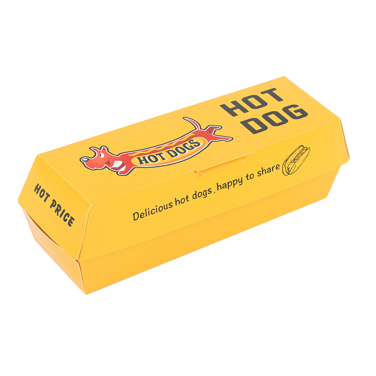 Portable custom disposable hot dog takeaway paper box for sale