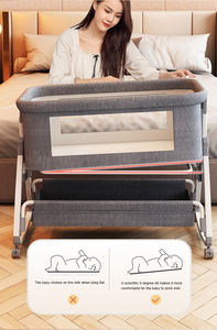 Cuna de bebé multifuncional de diseño moderno, cama de recién nacido, cama Queen portátil con costuras BB, cuna de grano de madera, dormitorio, Hospital al aire libre - Product Image 6