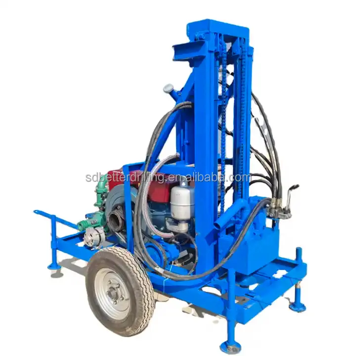 portable 100M DRILL RIG diesel engine hydraulic water well drilling rig Motor Borehole Drilling Rig Machine
