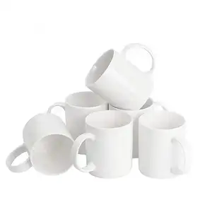 Taza de café blanca de 11 oz, taza de café blanca lisa, impresión por sublimación, cerámica, 11 oz, para EE. UU.