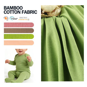 Tela de Punto Personalizada, Absorbente, Orgánica, de Bambú, Algodón, Poliéster y Spandex, Anti-Pilling, para Vestidos - Product Image 1