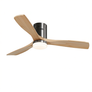 LEDUNI 18W motore a corrente continua luce ventilatore a soffitto 40W potenza nero naturale legno ABS lame silenziose telecomando CCT luce per uso esterno - Product Image 1