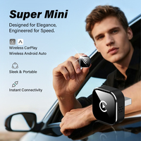 Adaptador Inalámbrico Portátil CarPlay Android Auto 2 en 1, Caja Multimedia para Transmisión en el Automóvil, Dongle USB CarPlay