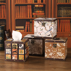 Boîte à mouchoirs carrée rétro de luxe Mystic Arts 4243D, mouchoirs extractibles, décoration d'intérieur, salon, table basse, rangement, ornement - Product Image 1