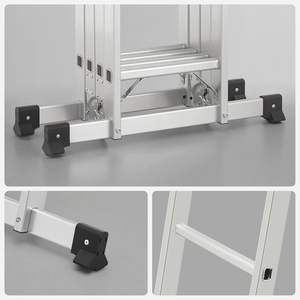 4x3 तह एल्यूमीनियम मचान सीढ़ी सीढ़ी सीढ़ी सीढ़ी सीढ़ी की सीढ़ी, घर के गोदाम और सुपरमार्केट आउटडोर इनडोर उपयोग के लिए - Product Image 3