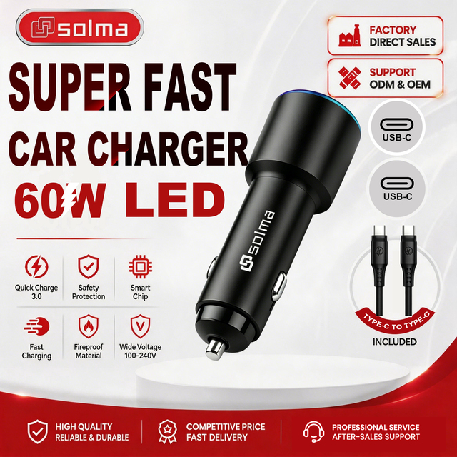 Wholesale Trendy 60W Portable Multi Port Super Charger Car Charger for iPhone OPPO