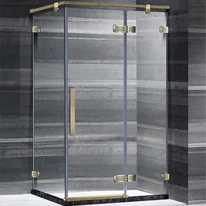 Multi Scene Use Of Rooms Bathroom Frameless Atomized Glass Door Handle Alu Shower Room
