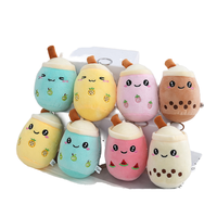Peluche en forme de tasse de thé au lait de 12 cm, jouet en peluche, jouet Boba, porte-clés, cadeau pour enfants, peluche mignonne, vente en gros de poupées, breloque pour sac