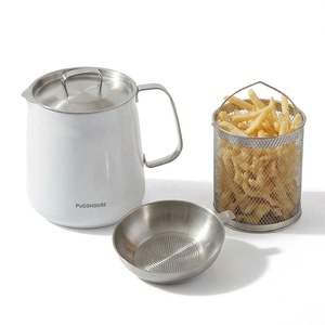 Panier de friture en acier inoxydable 304 de 2 L avec revêtement céramique, résistant à la chaleur, compatible lave-vaisselle, pour la maison - Product Image 6